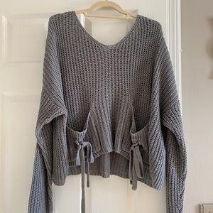 Short length oversized sweater